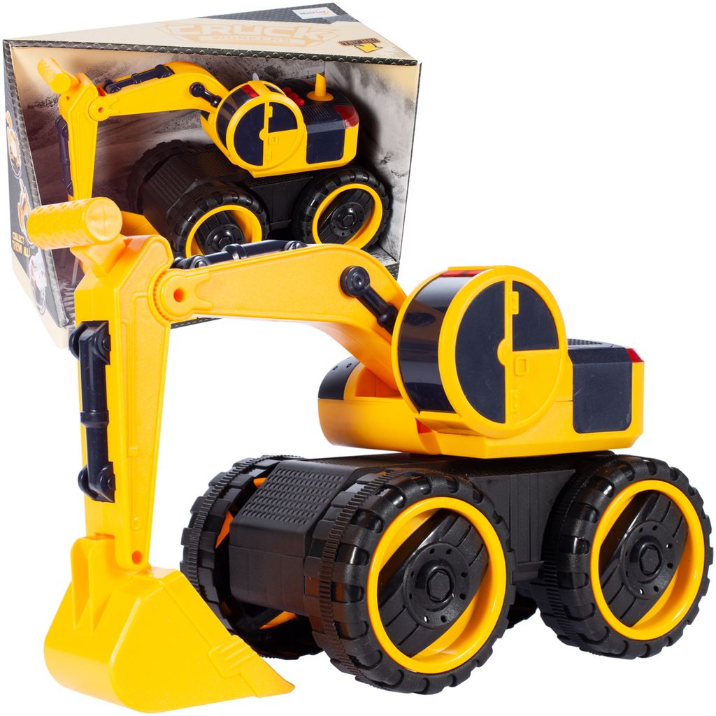 MalPlay Bagger Baufahrzeug | Schaufelbagger mit Licht & Sound | 23 x 10,5 x 16 cm | Lernspielzeug ab 3 Jahren inkl. Batterien | Geschenk für Kinde...