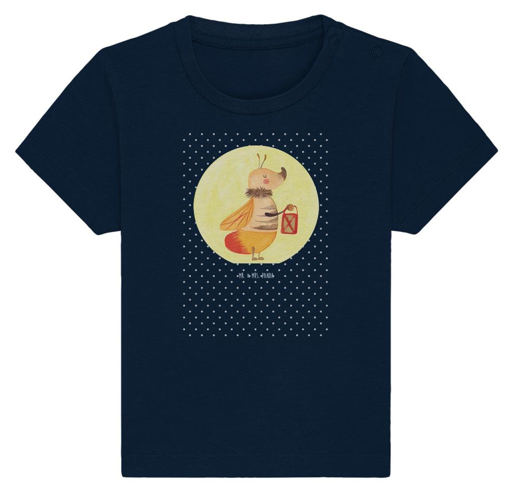 Mr. & Mrs. Panda Babyshirt Glühwürmchen 24. - 36. Monat - French Navy - Geschenk, Baby Baumwollshirt, Jahrestag, Falter, T-Shirt, Lustige Sprüch...