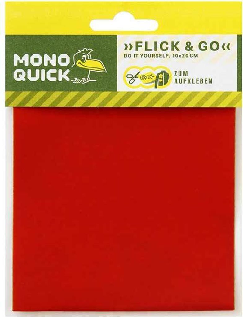 Klebeflicken Rot - Aufnäher, Bügelbild, Aufbügler, Applikationen, Patches, Flicken, Größe: 10,0 x 20,0 cm