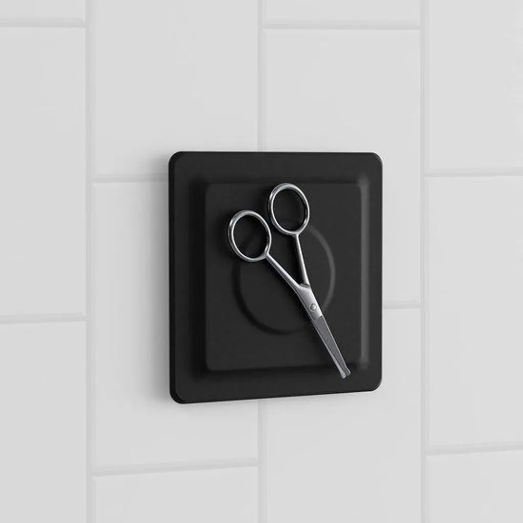 Rangement magnétique silicone noir : fini le désordre sur le lavabo !