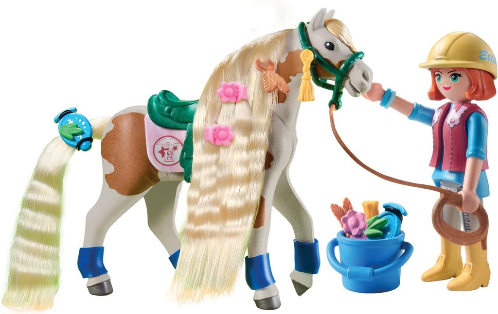 PLAYMOBIL 71639 Ellie & cheval avec fer à crêper - Horses Image du produit 