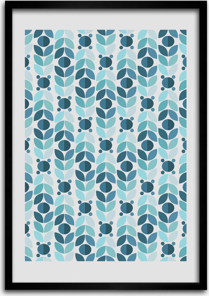 Bild - Bilderrahmen - 50 cm x 70 cm - MDF - Rahmen - Wandkunst Geometrischer Hintergrund