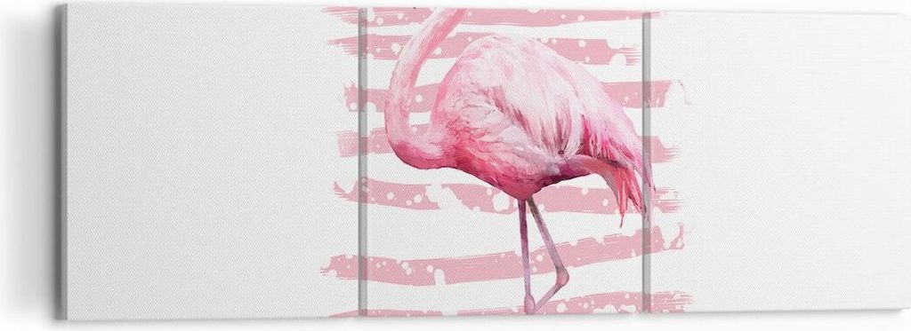 Bild auf Leinwand - Leinwandbild - Flamingo Vogel Wasser - 120x40cm - Wand Bild - Wanddeko - Leinwanddruck - Bilder - Kunstdruck - Wanddekoration -...