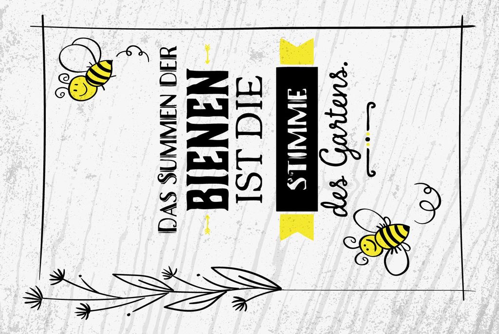 vianmo Holzschild 30x20 cm Summen der Bienen ist Stimme des Gartens