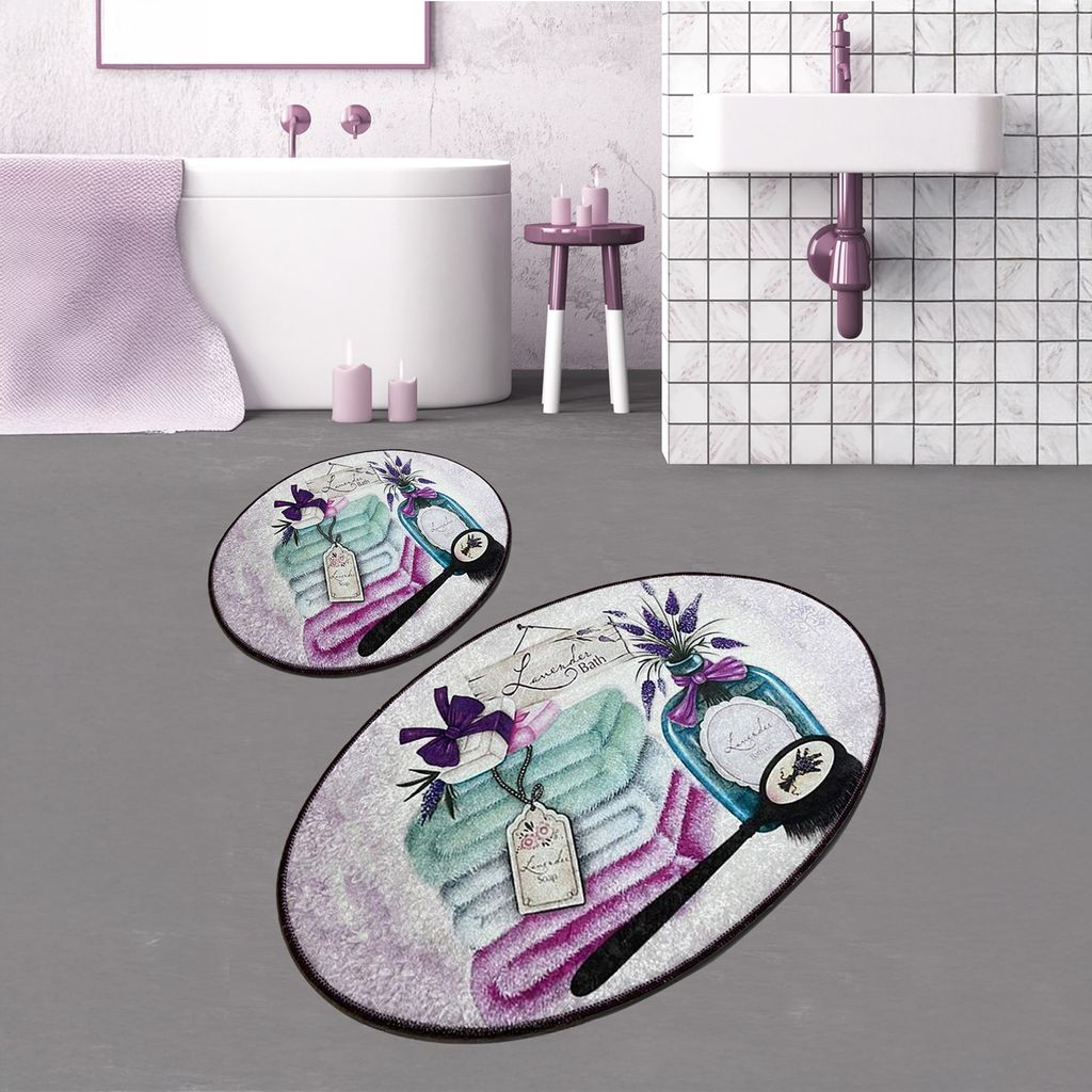 Bosdela Ovales 2-Teiliges Badezimmerteppich-Set, Produktbild 