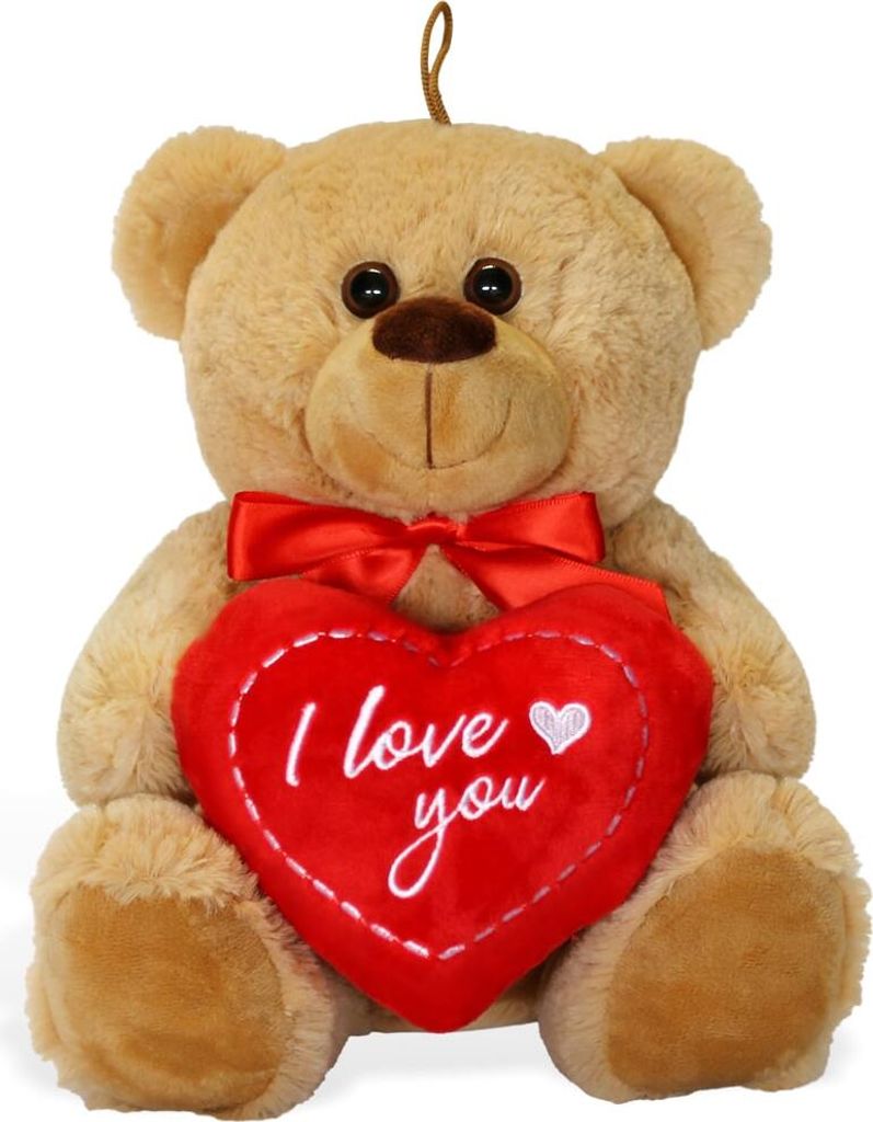 Teddybär mit Herz I LOVE YOU Plüsch-Teddy braun 25 cm