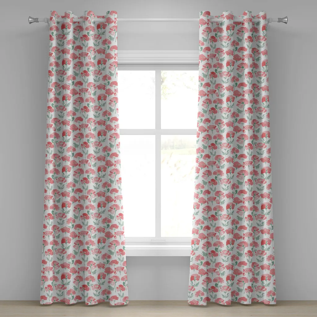 Tenda con Occhielli ABAKUHAUS Mohn: Natura e Colore in 280x175cm