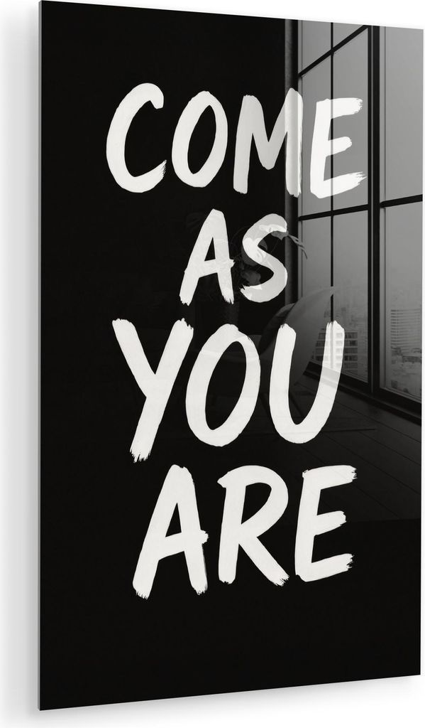 MuchoWow Glasbilder - Bilder auf Wandbild - Foto auf Glas Zitat - Schwarz - Einfach 20x30 cm Wanddekoration aus Glas - Acrylglasbild - Acrylbilder ...