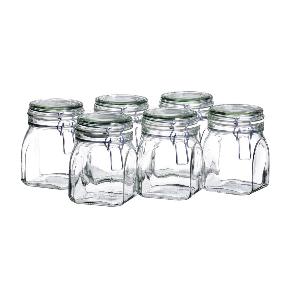 Mäser 113964 Gothika Einmachglas, Einweckglas, 750ml, mit Bügelverschluss, klar (6er Pack)