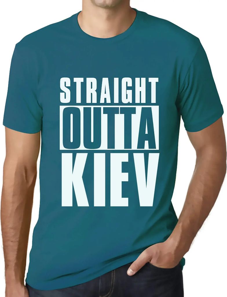 Herren Grafik T-Shirt Direkt aus Kiew – Straight Outta Kiev – Öko-Verantwortlich Vintage Jahrgang Kurzarm Lustige Druck Geburtstag Geschenk Mann