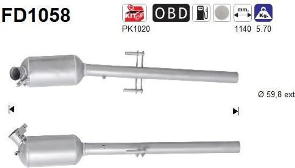Filtre à particules pour Mercedes Viano - Entretien OE 6394901092