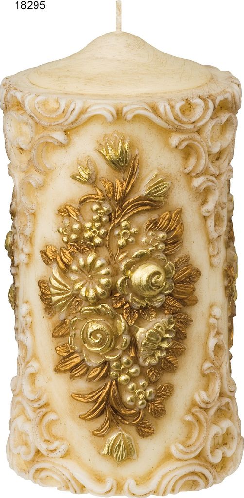 Zierkerze handverziert 19,5 x 10,5 cm Produktbild 