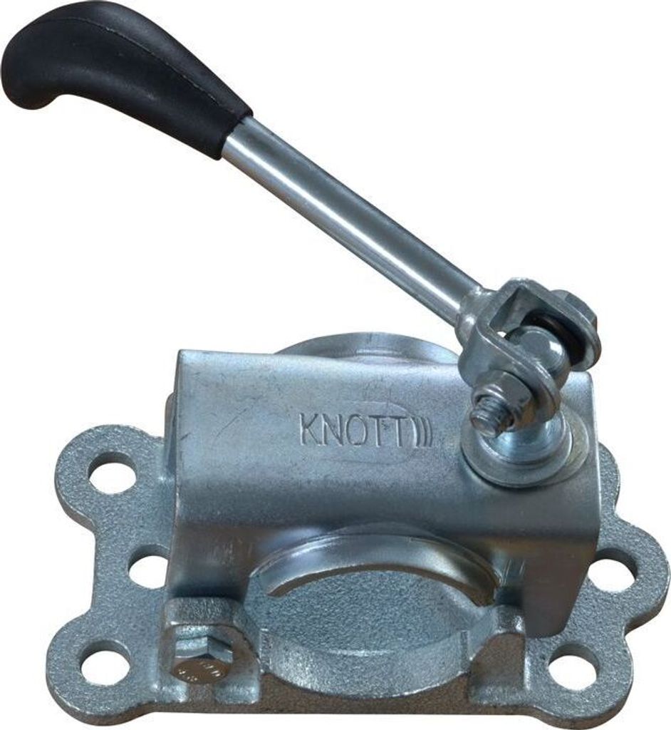 1 Stück - Knott Stützradhalterung Guß - LBG48 Hebel klappbar - für Aussenrohr Ø 48 mm
