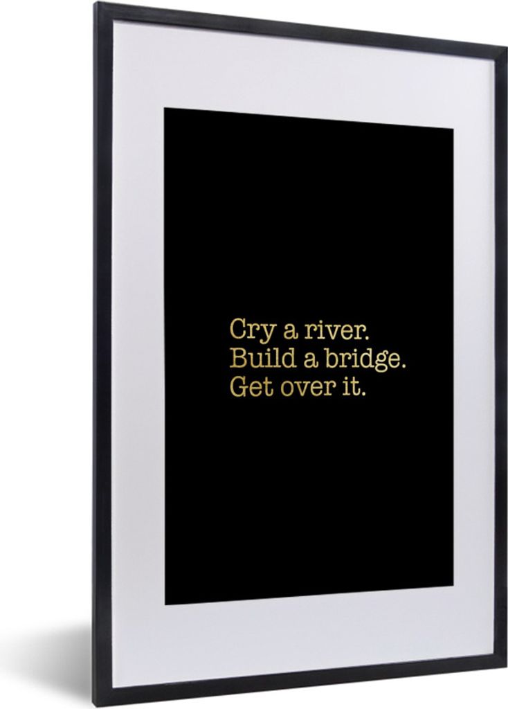 MuchoWow® Gerahmtes Poster Zitat - Brücke - Gold - Schwarz Produktbild 