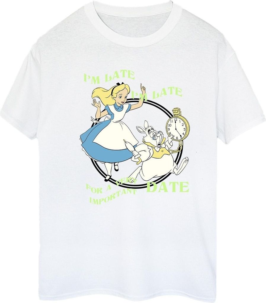 Disney - "Alice In Wonderland I'm Late" T-Shirt für Damen BI8821 (L) (Weiß)