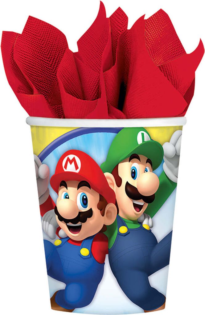 Amscan Super Mario Pappbecher, 250 ml, Papier, Mehrfarbig, Produktbild 