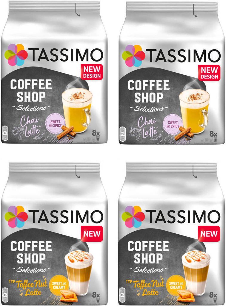 TASSIMO Kapseln T-Disc Coffee Shop Selections Chai| Toffee Nut Latte 48 Getränke