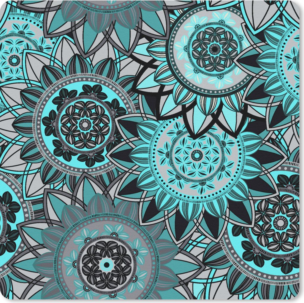 MuchoWow Mauspad Mousepad Mandala - Blumen - Entwurf 30x30 cm - Mousepads - Maus Mat - Pad - Mausunterlage - Gaming