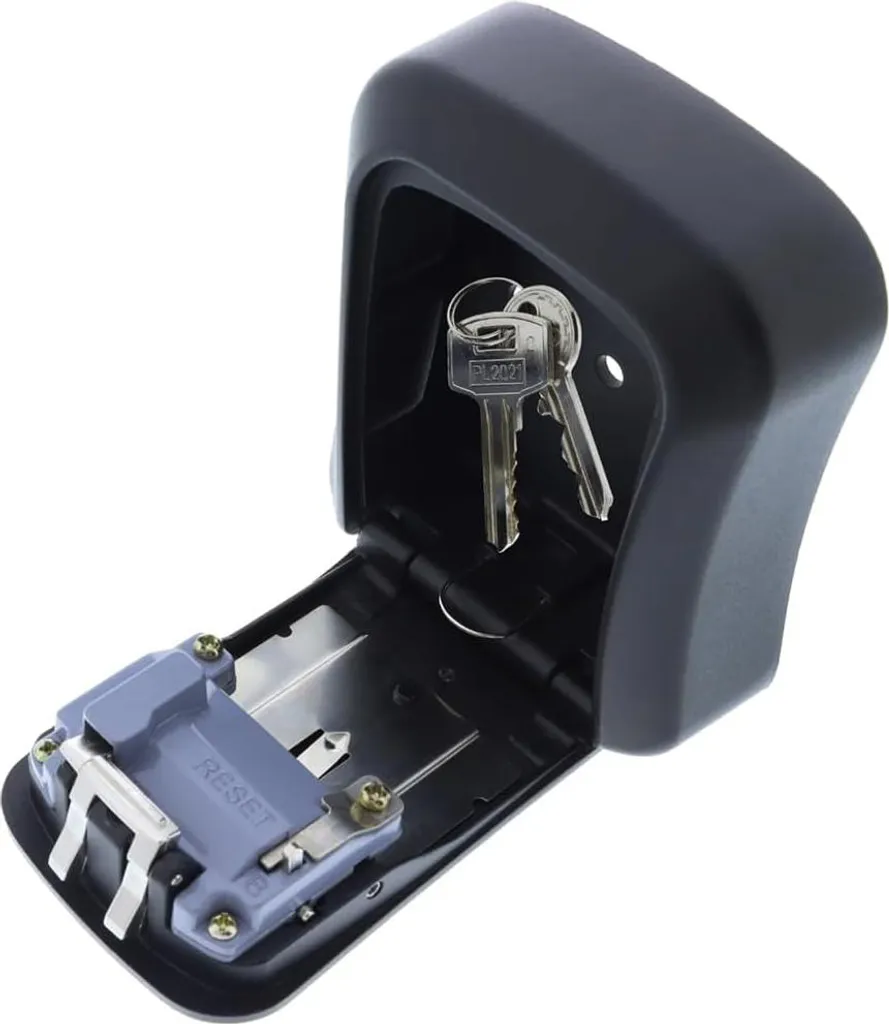 Boîte à clés extérieure code 4 chiffres antivol et étanche métal noir - 2
