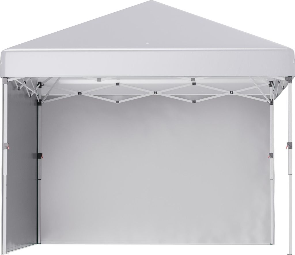 Faltpavillon, 2 Seitenwände, höhenverstellbar, mit Transporttasche, rostfreies Stahlgestell, 3x3 m, Weiß