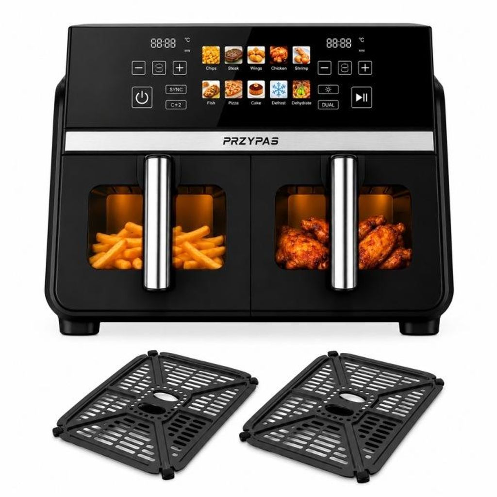 Fritéza na horúci vzduch 10 l, dvojkomorová, Air Fryer, 2x5 Obrázok produktu 