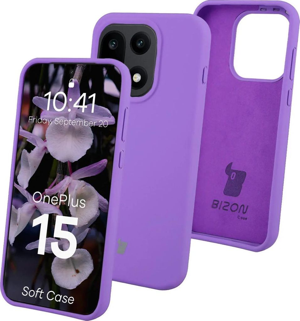 Silikon Handyhülle für OnePlus 15, Bizon Soft Case, Violett