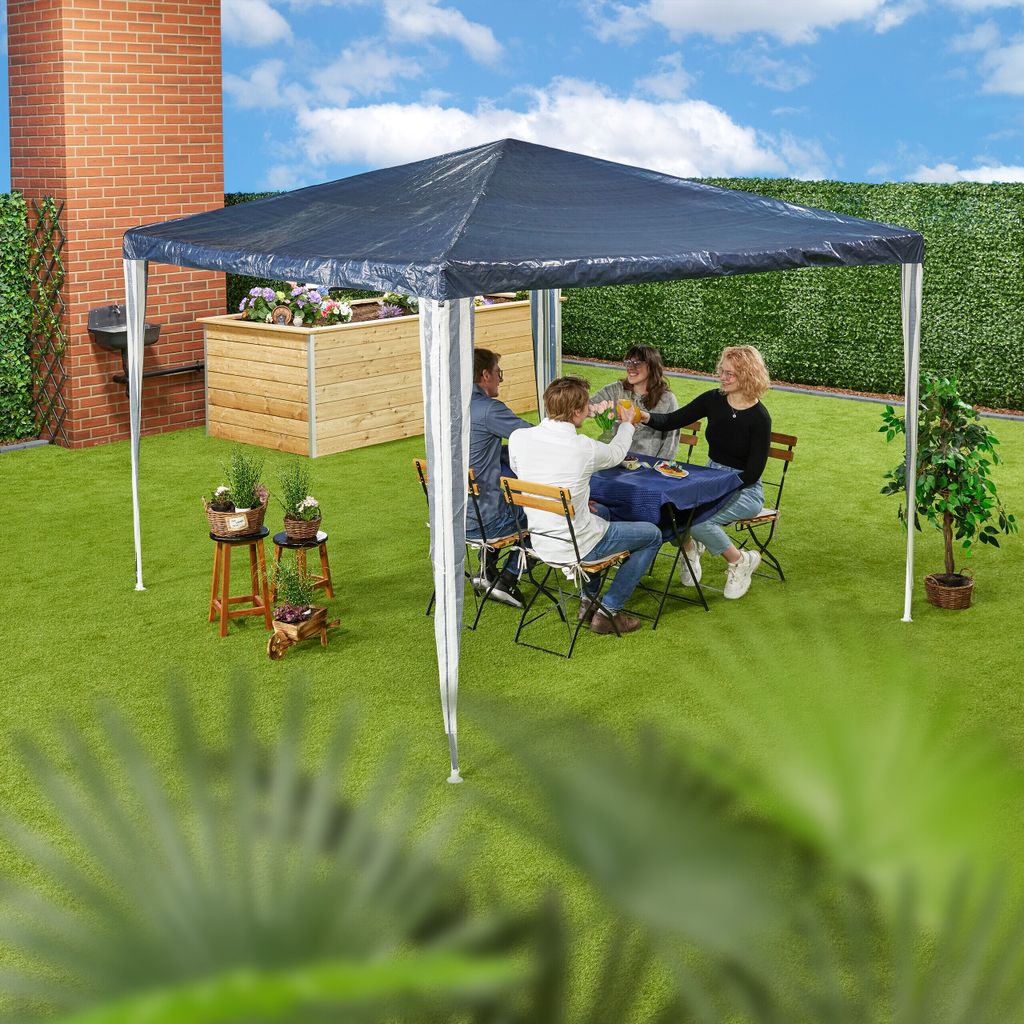 relaxdays Dunkelblauer Pavillon 3x3 m Kaufland.de