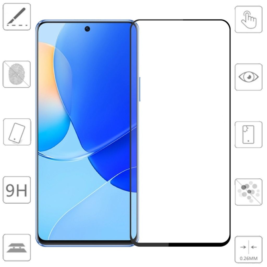 Für Xiaomi Poco M6 Pro 4G 2x 3D Display Full LCD H9 Hart Glas Folie Seiten Schutz