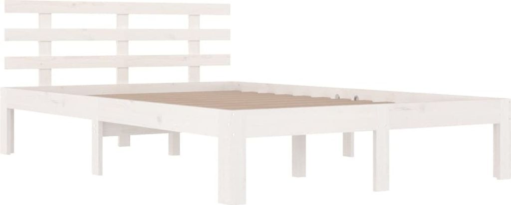 "Winter Sale" Klassische Betten - Weiß Massivholzbett - Doppelbett Weiß 120x200cm DE2311101