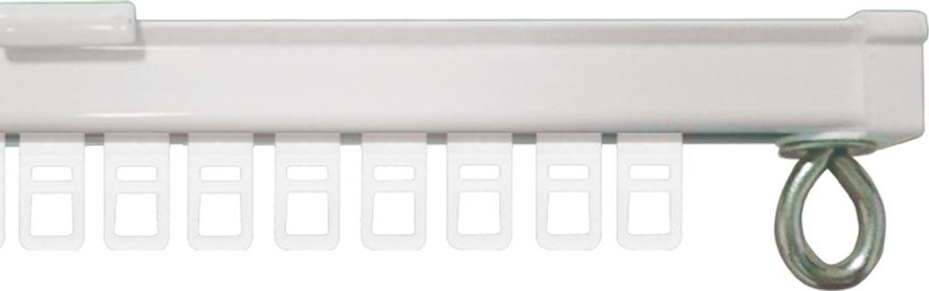 Gardinenschiene Komplettset 300 cm | inkl. Deckenhalterung, Endkappen und Gleiter