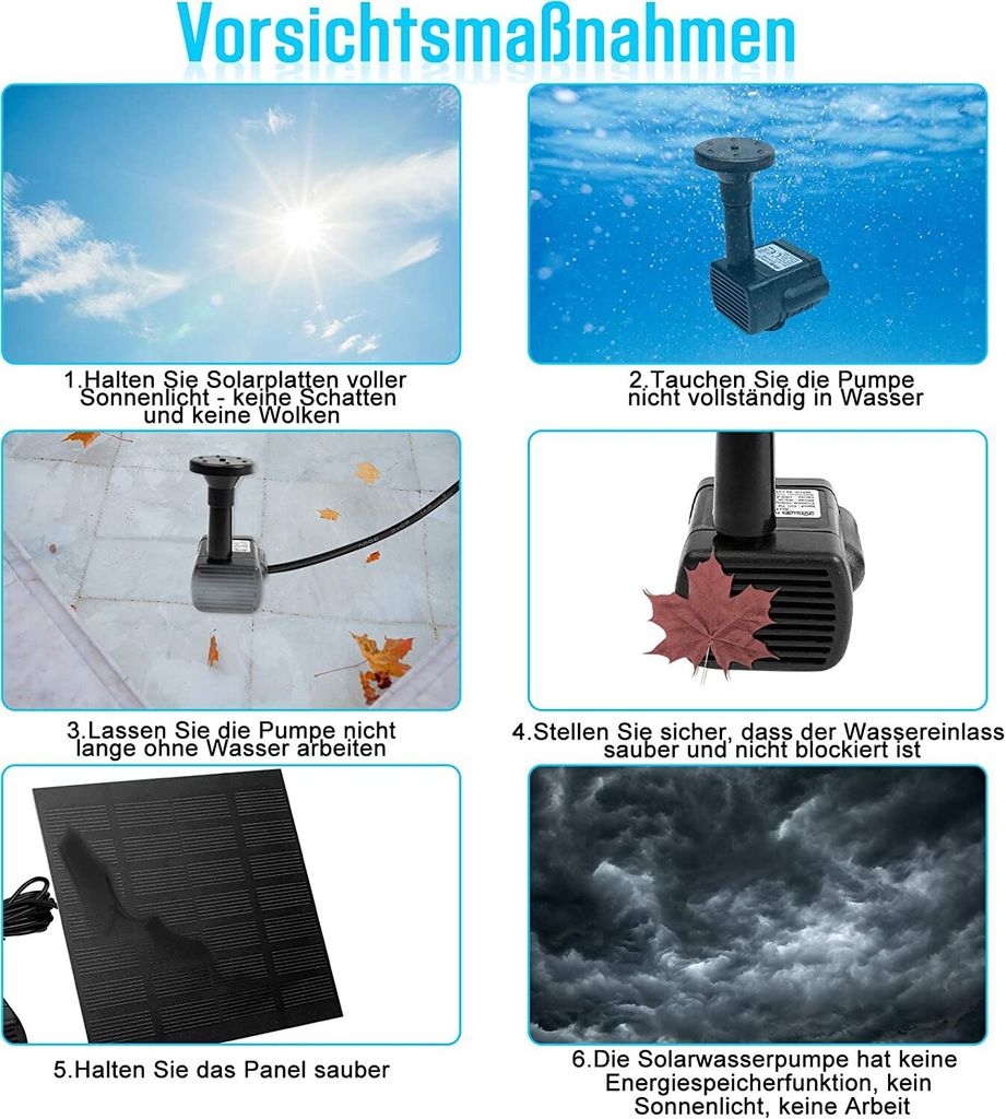 ACXIN Solar Teichpumpe Outdoor Wasserpumpe Solar Produktbild 5