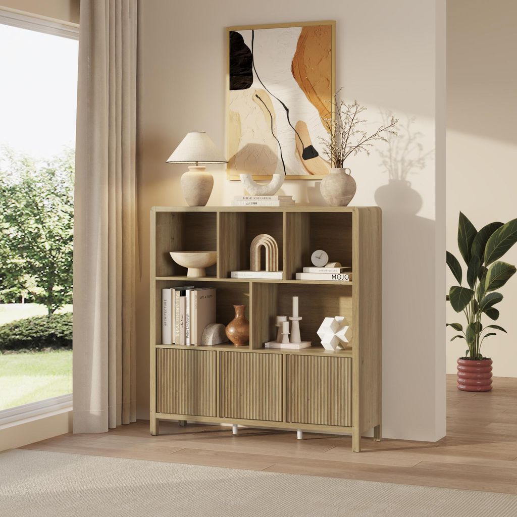 Komoda wysoka „Lukkodso” 102 x 98 x 30 cm Kredens z 3 Zdjęcie produktu 