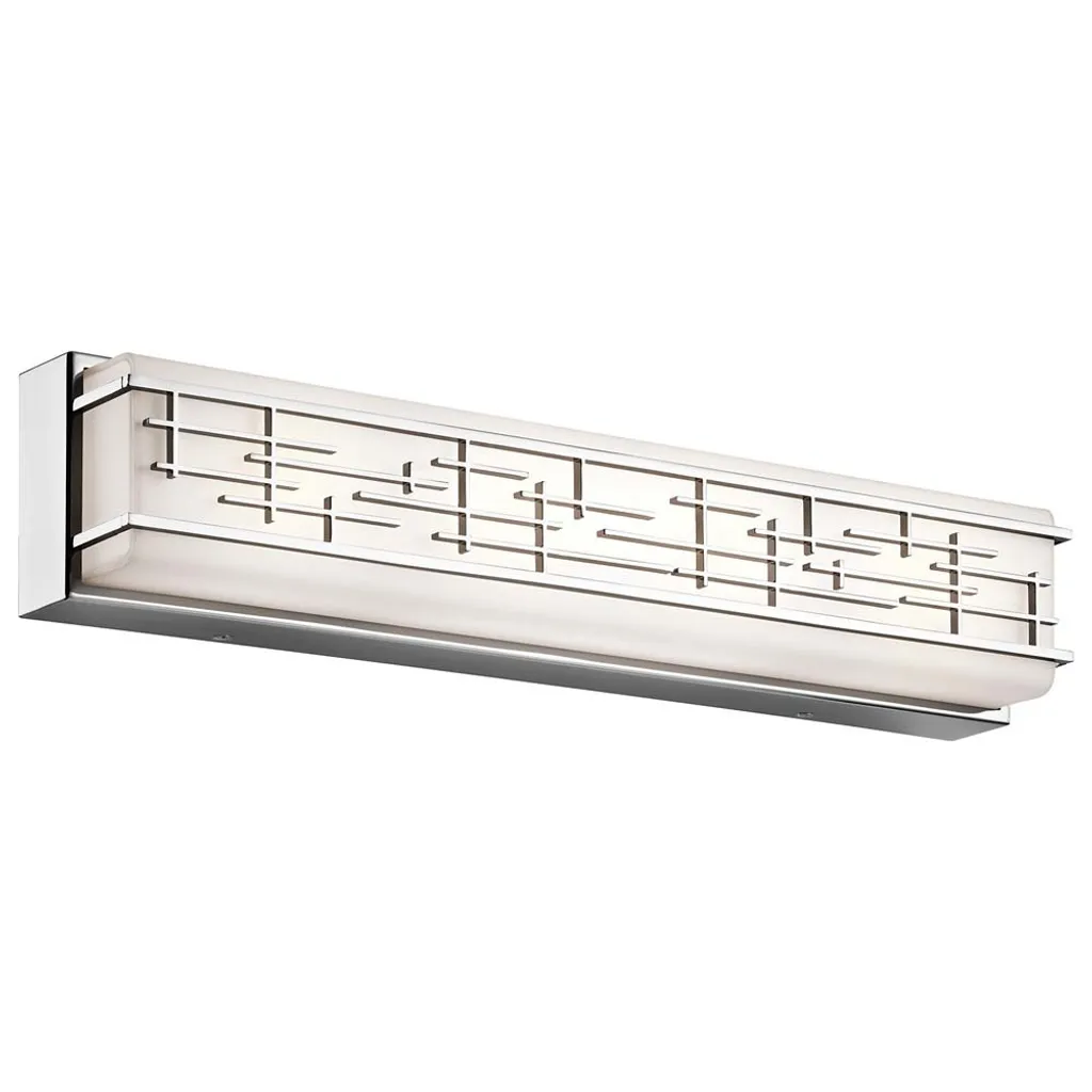 Luminaire LED 2400 lm métal chromé IP44 Kichler Zolon pour pièce d'eau