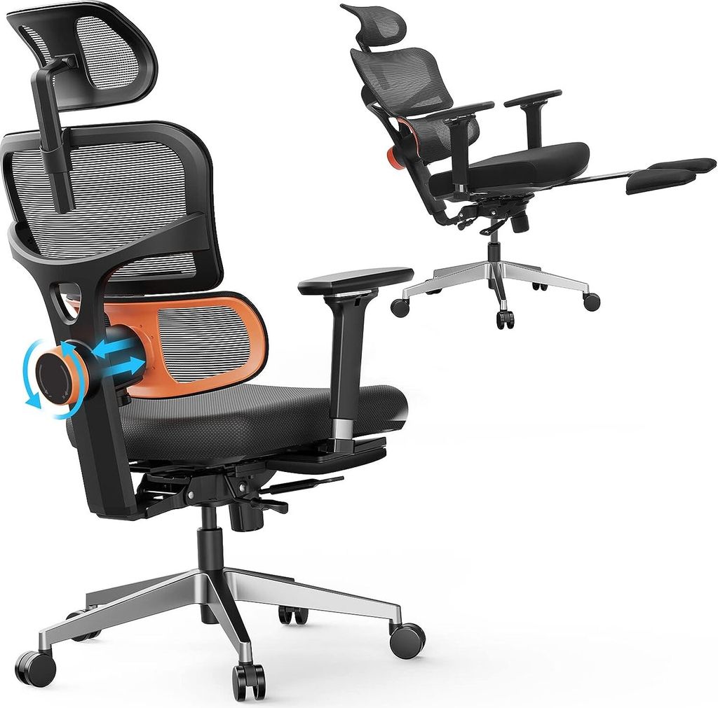 Chaise de bureau ergonomique Pro avec repose-pieds - Chaise Image du produit 