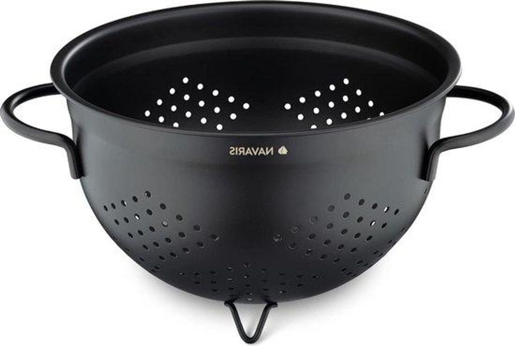 Stahl-Abwasserbecken - 48 Liter - Mit Griffen - Geeignet für Pasta, Spaghetti, Gemüse und Reis - Schwarz Abwasserbecken