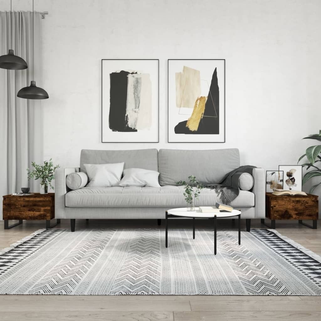 Maison Exclusive - Couchtische 2 Stk. Räuchereiche 50x46x35 cm Holzwerkstoff