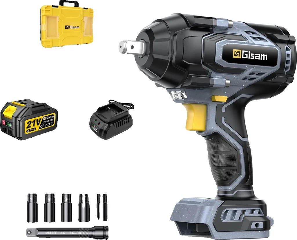 Clé à chocs sans fil 1400 Nm avec moteur brushless et une batterie