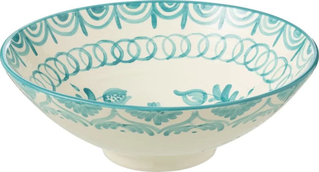 Coupe en Céramique Granada J-Line : Sublimez votre Table Blanc et Aqua