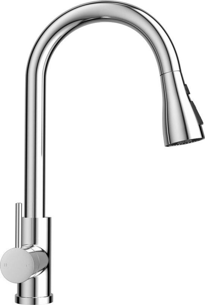 Hogedruck-Küchenarmatur, 360° drehbar, Edelstahl, silber