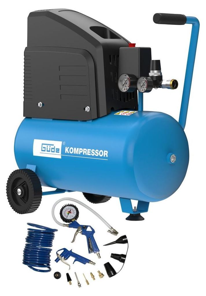 Güde Kompressor 220/8/24 mit 13-tlg. Zubehör Set