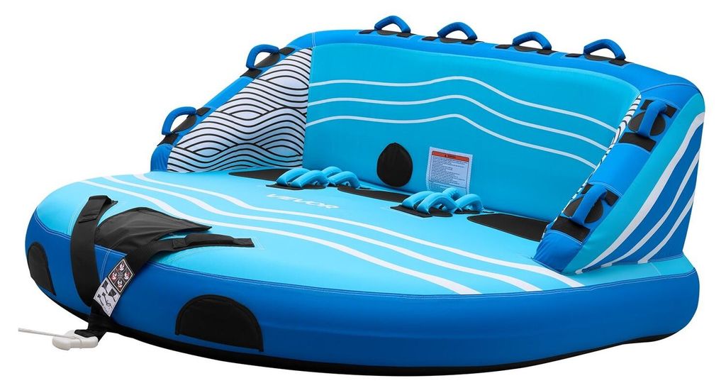Towable Tubes for Boating, 3-Rider Inflatable Towable Tube for Boat to Pull, 231 kg Capacity Water Sports Boating Tubes - with Full Nylon Cover, Du...