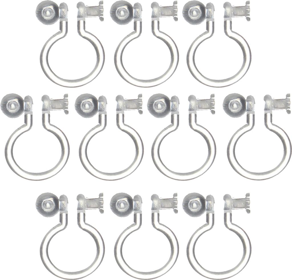 10 Stück 0,7/0,9 mm transparente U-förmige Ohrclips, nicht durchbohrte Ohrringe, DIY-Schmuck-0.9mm