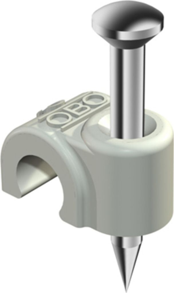 100 Stück ISO-Nagel-Clip Typ 2004, mit Nagel, 2 x 25 mm, für Kabel-Ø 6 mm, reinweiß 2225417