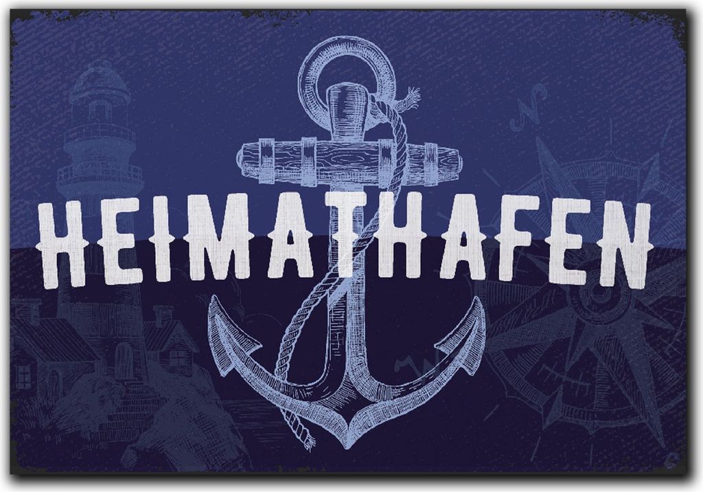 LANOLU Kühlschrankmagnete lustig- Heimathafen - Maritime Geschenke- lustige Magnete mit Sprüchen und witzigen Motiven 8x5,5cm
