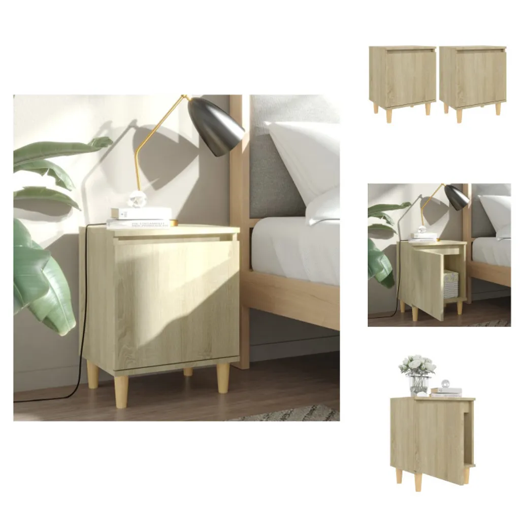 Table de Chevet Compacte 40cm pour Petit Espace Lot de 2 Chêne Sonoma