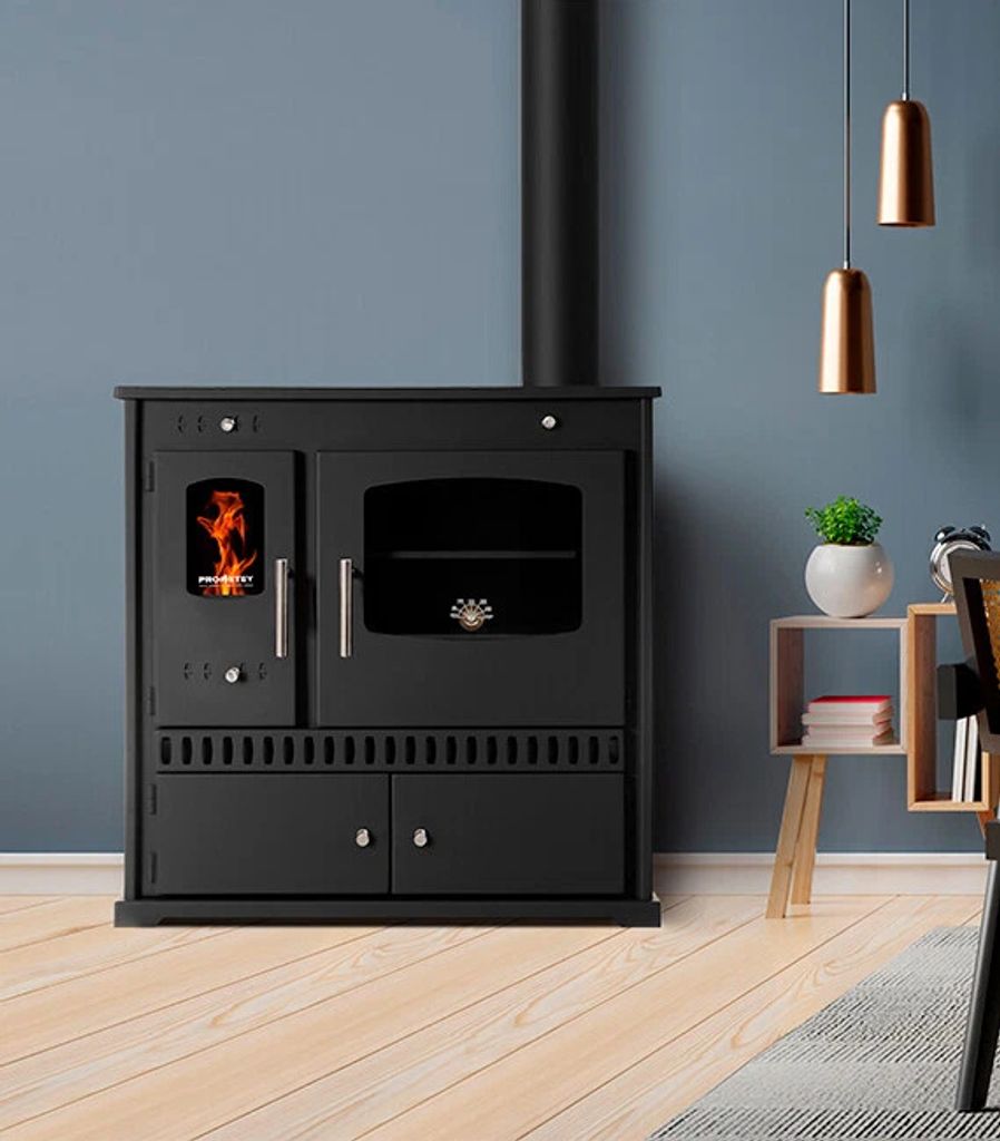 Cucina a legna Prometey Perfect Eco – 7 kW, con piastra in Immagine del prodotto 