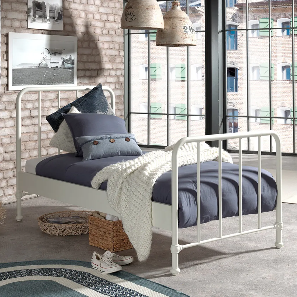 Dream Tree Lit d'enfant 90x200 cm Shaw Blanc en bois massif pour chambre