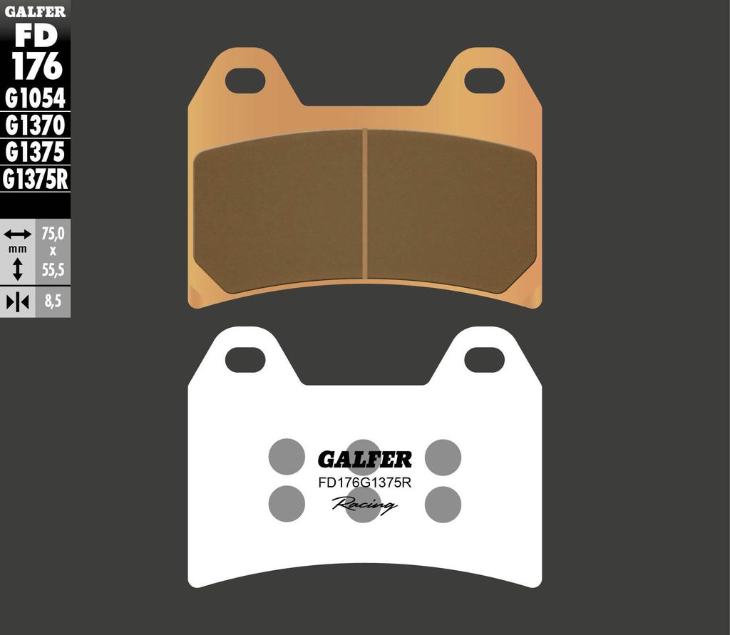 Plaquettes de frein Galfer FD176G1375R métal fritté Racing Image du produit 