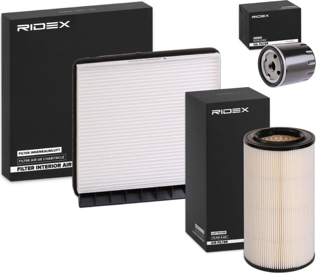 RIDEX Filterset Inspektionspaket Filtersatz passend für PEUGEOT PARTNER Combispace (5F) PARTNER Kasten (5) PARTNER Pritsche/Fahrgestell für CITROËN