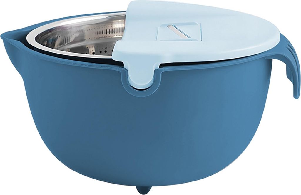 Sieb mit Rührschüssel-Set 9-in-1-Siebe für die Küche zum Waschen von Obst und Gemüse / Nudelsieb / Reissieb Doppellagig